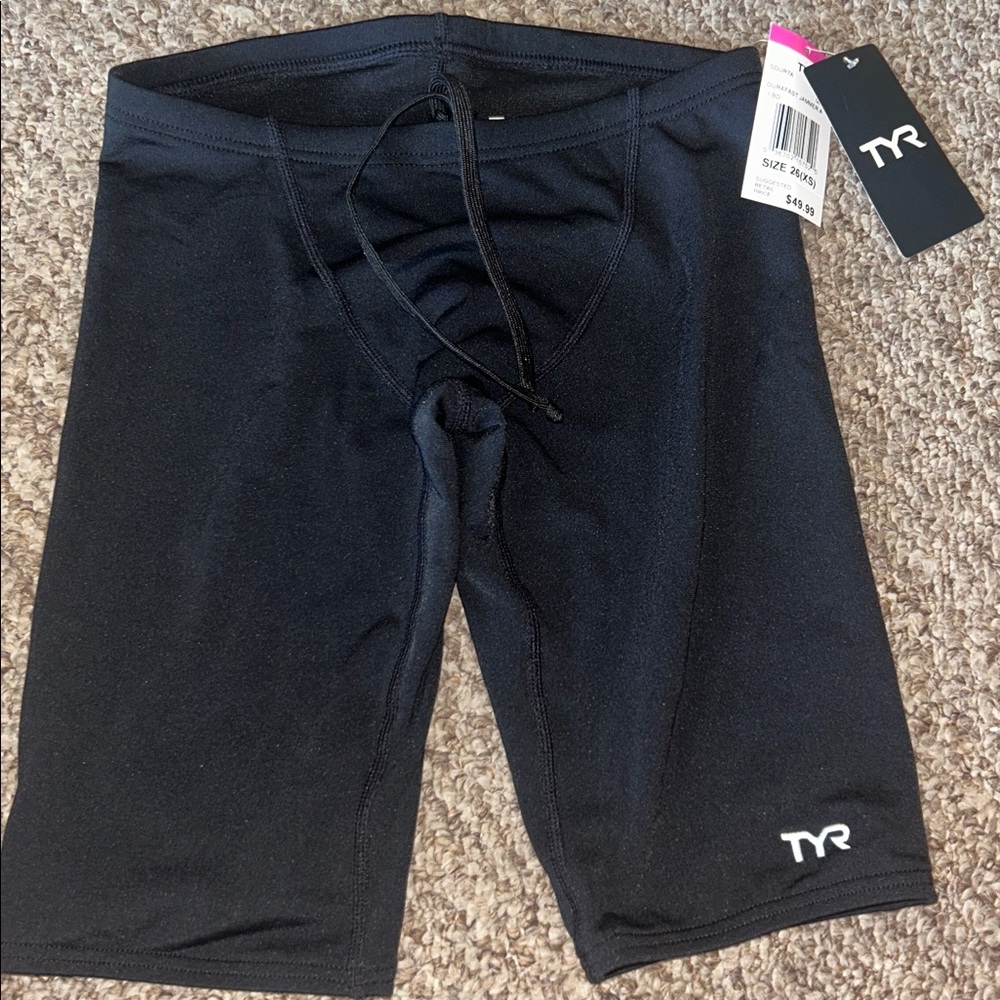 NWT TYR Durafast Jammer black swim suit size 26, XSpool, bathing suit, ocean